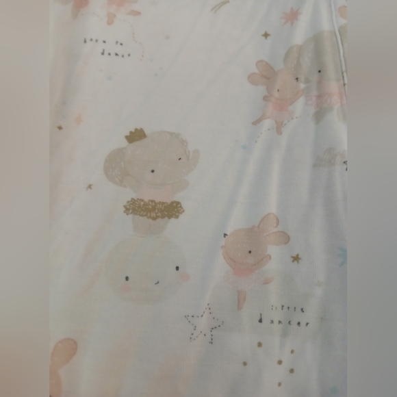 Angel Dear Bamboo Cream and Pink Bunny And Elephant Ballerina Footie Pajamas - Picture 2 of 5